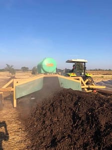 Zambia - Using Ritlee TM3 to do the turning and helping the composting process