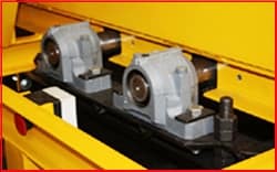 Shaving block bearings