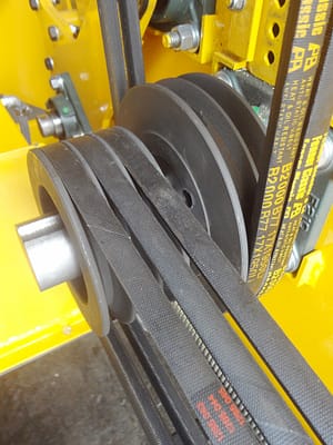 Pullies fitted here drum and grinder drive shown!