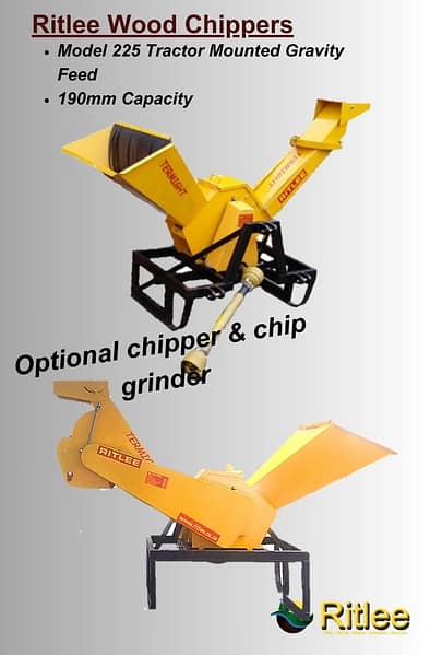 Wood Chipper – Tractor Mounted – 225 Gravity Feed with 190mm Chipping