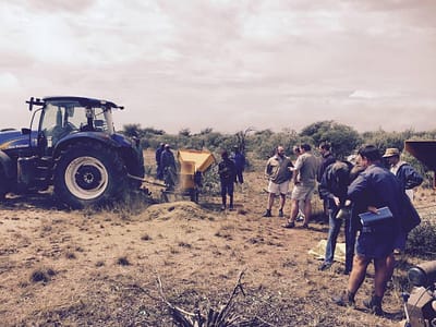 First Wood Chipper with Grinder - 225 Demo at Senekal on Vaalbos