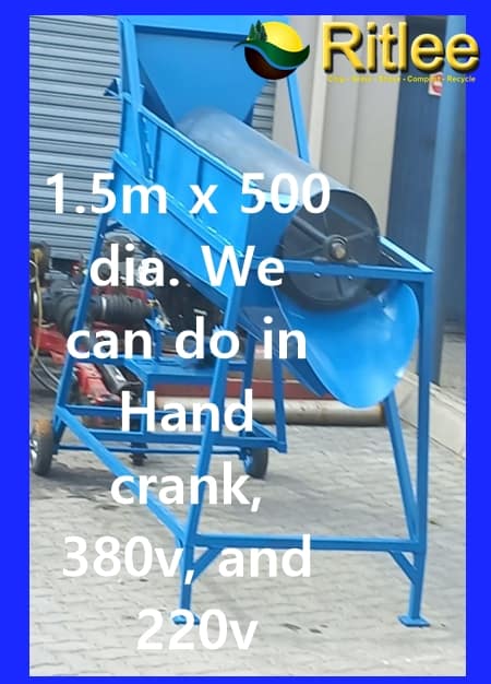 Wheelbarrow type trommel 1,500 x 500 cm