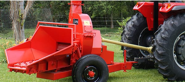 Trailer mounted Disc Chippers PTO operated.