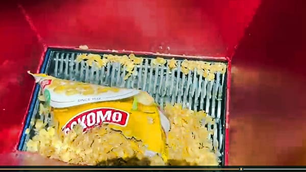 BS 400 used for grinding outdated ceriels, chocolates, cigaretts etc