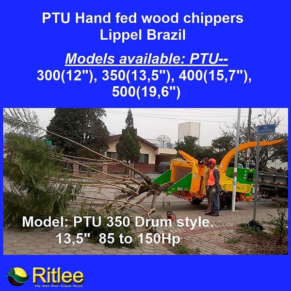 Industrial Hand-fed Brush chippers 12 to 20 inch