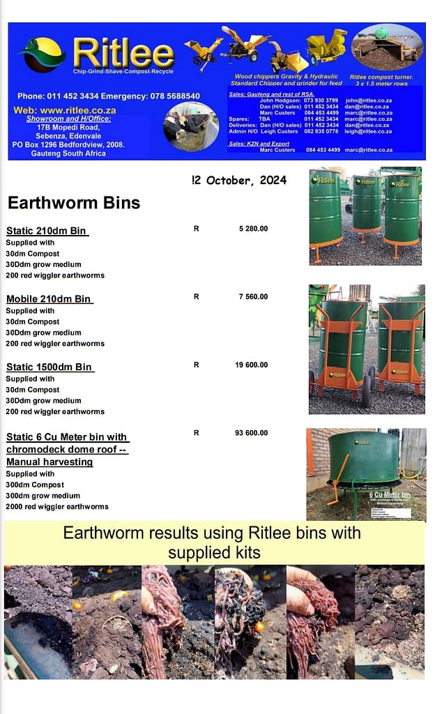 Earthworm Farm price list